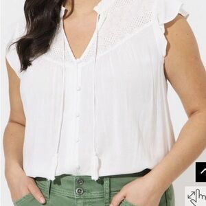 TORRID TOP CROCHET BLOUSE SHORT SLEEVE SHIRT 6X